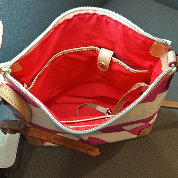 Dooney & Bourke Pebble Leather Crossbody in Fuchsia - Picture 6 of 13